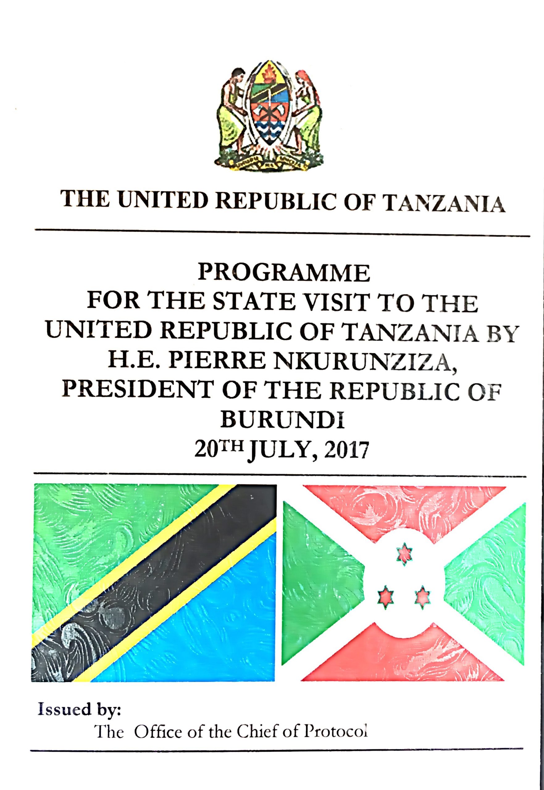 Le Président Pierre Nkurunziza effectue une visite d’Etat en Tanzanie