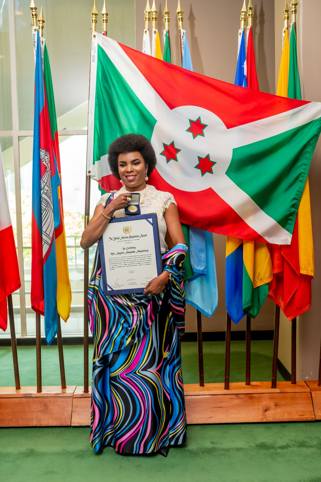 La Première Dame SE Angeline Ndayishimiye: Lauréate du Prix des Nations Unies en matière de la  population édition 2023